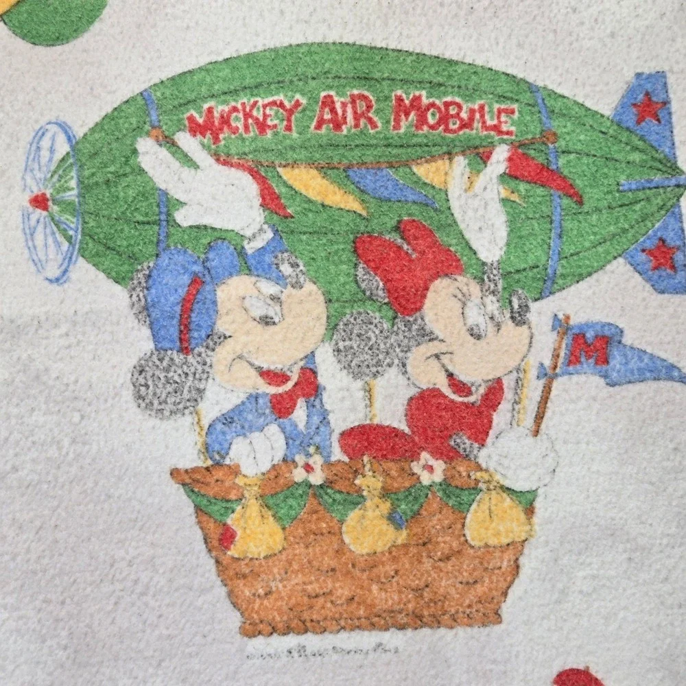 Vintage Disney Mickey Mouse Donald Goofy Dumbo Bartholomew Air Mobile‎ Blanket
